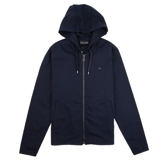 Emporio Armani Metal Logo Zip Up Hoody Navy 0920
