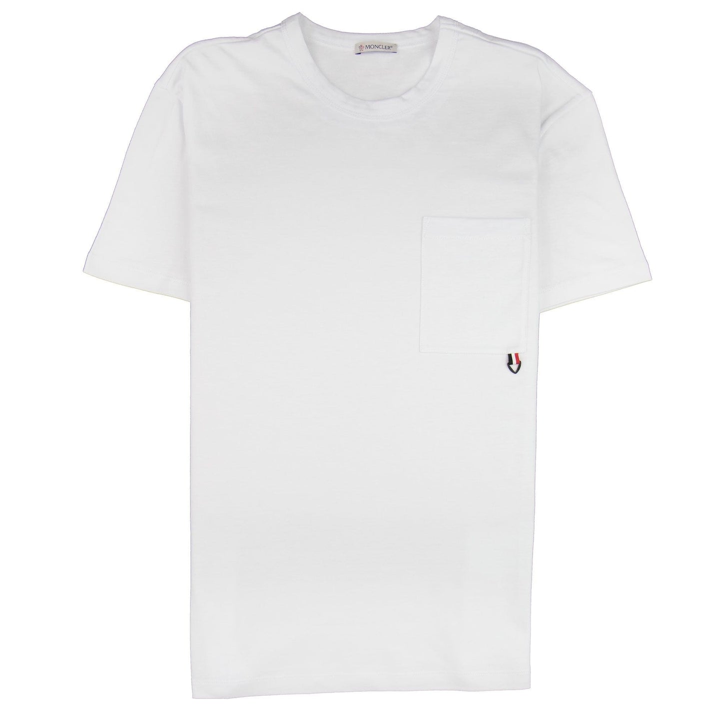 Moncler Logo Trimmed Pocket T-shirt White 001