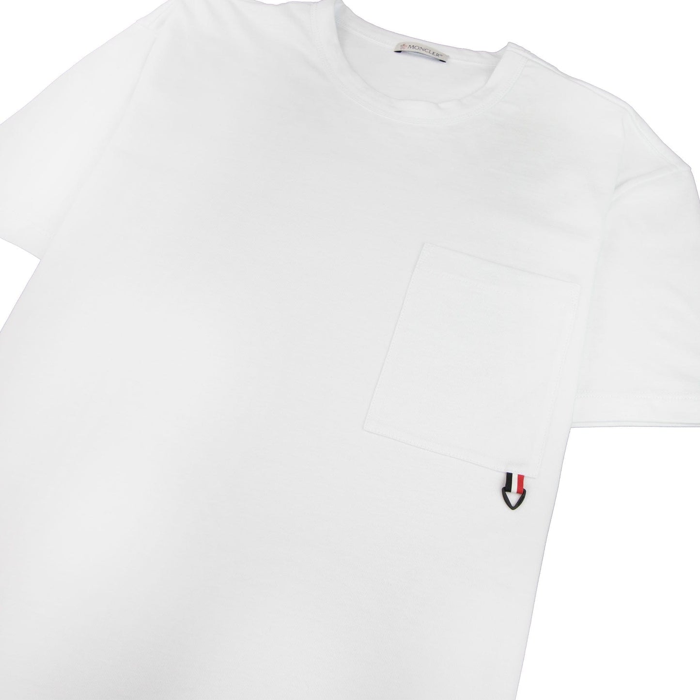 Moncler Logo Trimmed Pocket T-shirt White 001