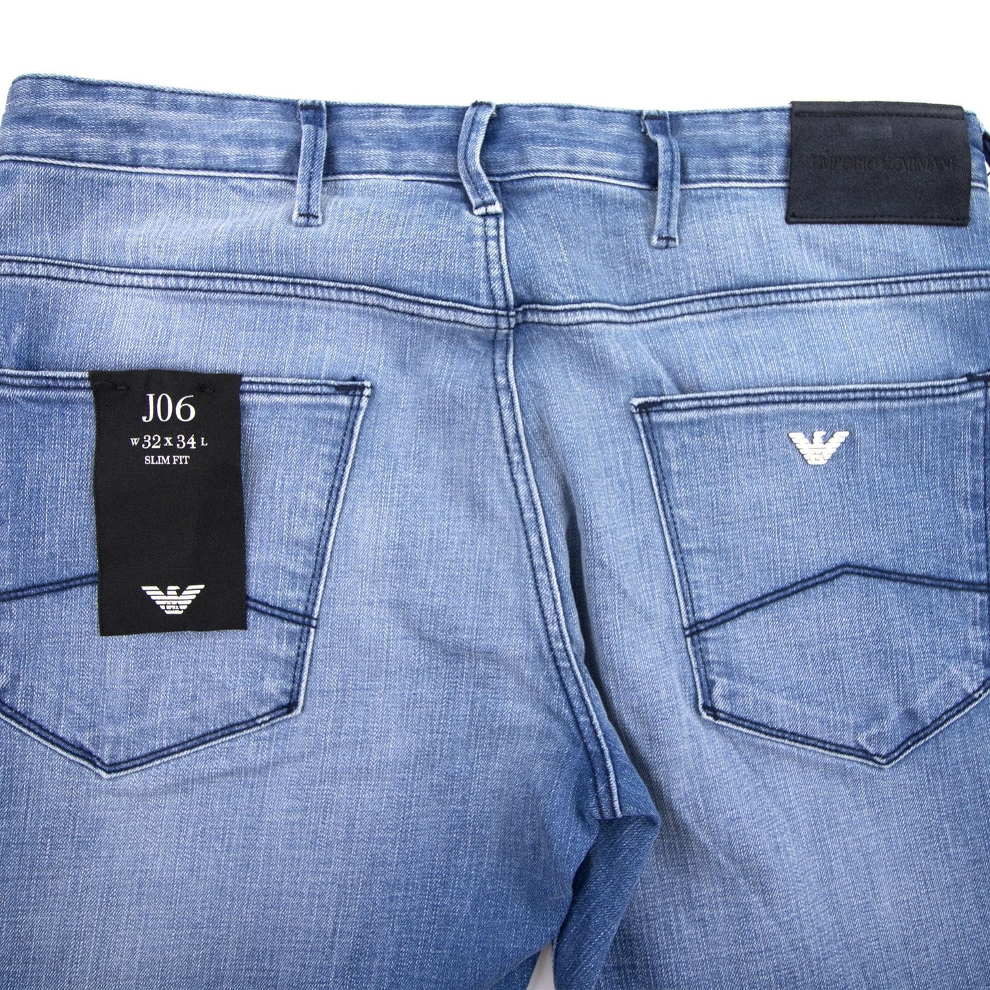 Emporio Armani J06 Slim Fit Washed Jeans Denim Mid Blue 0942