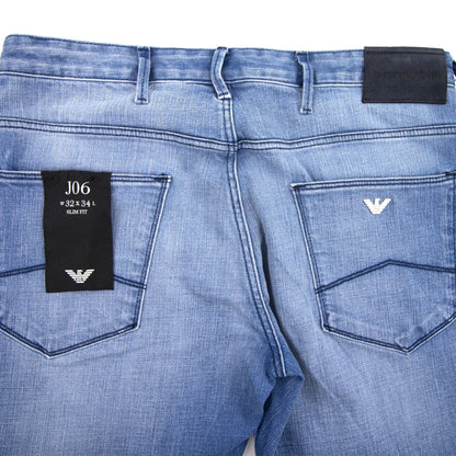 Emporio Armani J06 Slim Fit Washed Jeans Denim Mid Blue 0942