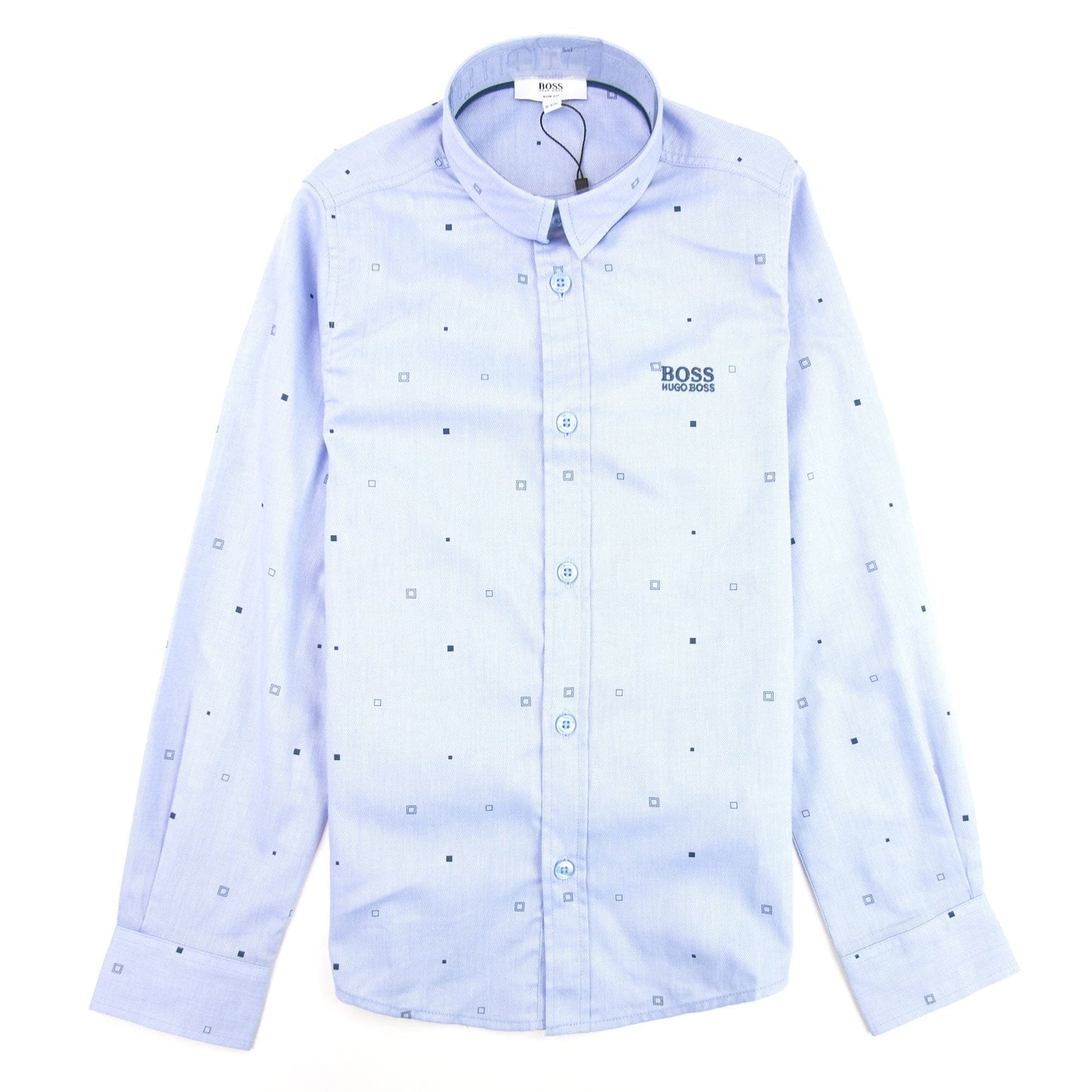 Hugo Boss Kids Geometric Long Sleeve Shirt Baby Blue