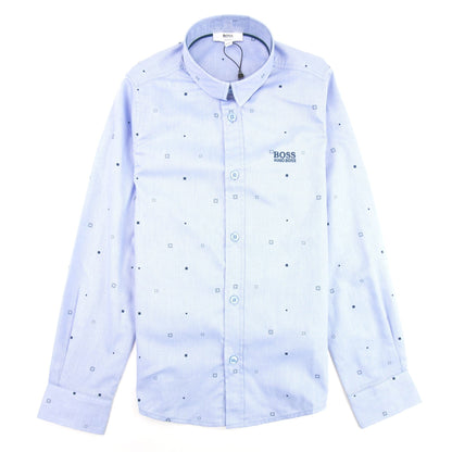 Hugo Boss Kids Geometric Long Sleeve Shirt Baby Blue