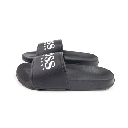 Hugo Boss Kids Logo Slides Black
