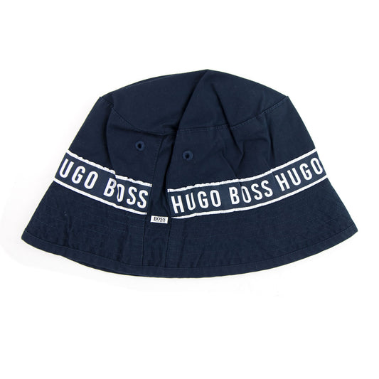 Hugo Boss Kids Logo Bucket Hat Navy