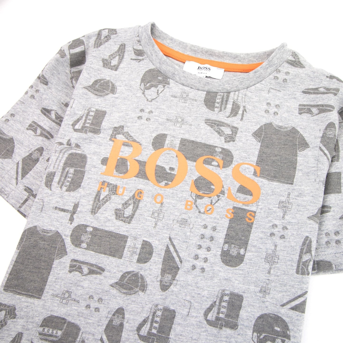 Hugo Boss Kids Skater Logo T-shirt Grey Marl