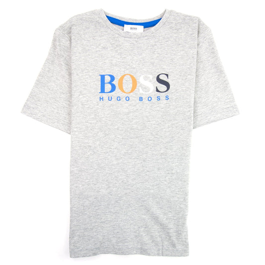 Hugo Boss Kids Chest Multi Logo T-shirt Grey
