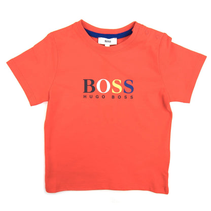 Hugo Boss Kids Multi Logo T-shirt Red