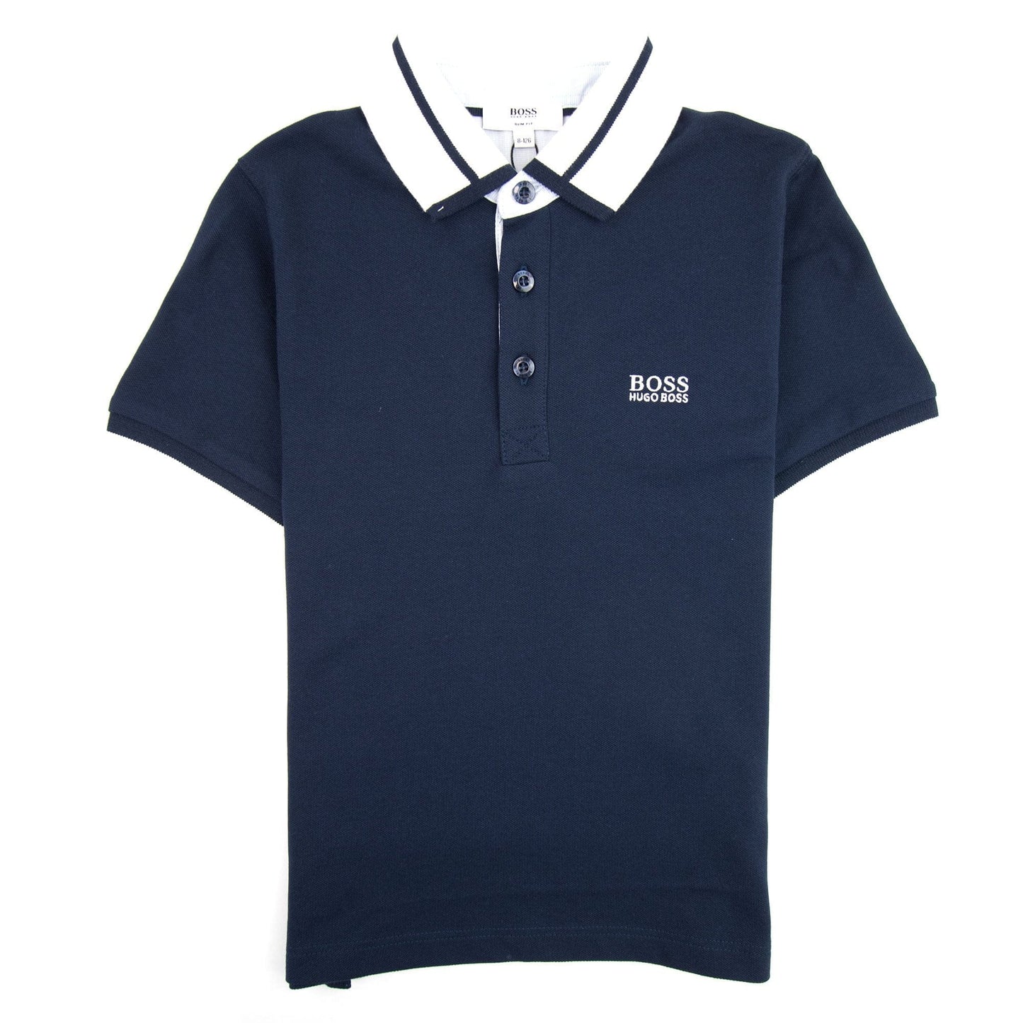 Hugo Boss Kids Alternate Collar Short Sleeve Polo Navy
