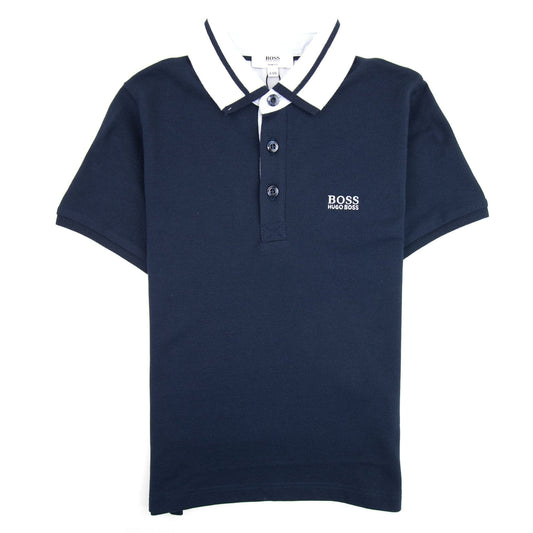 Hugo Boss Kids Alternate Collar Short Sleeve Polo Navy