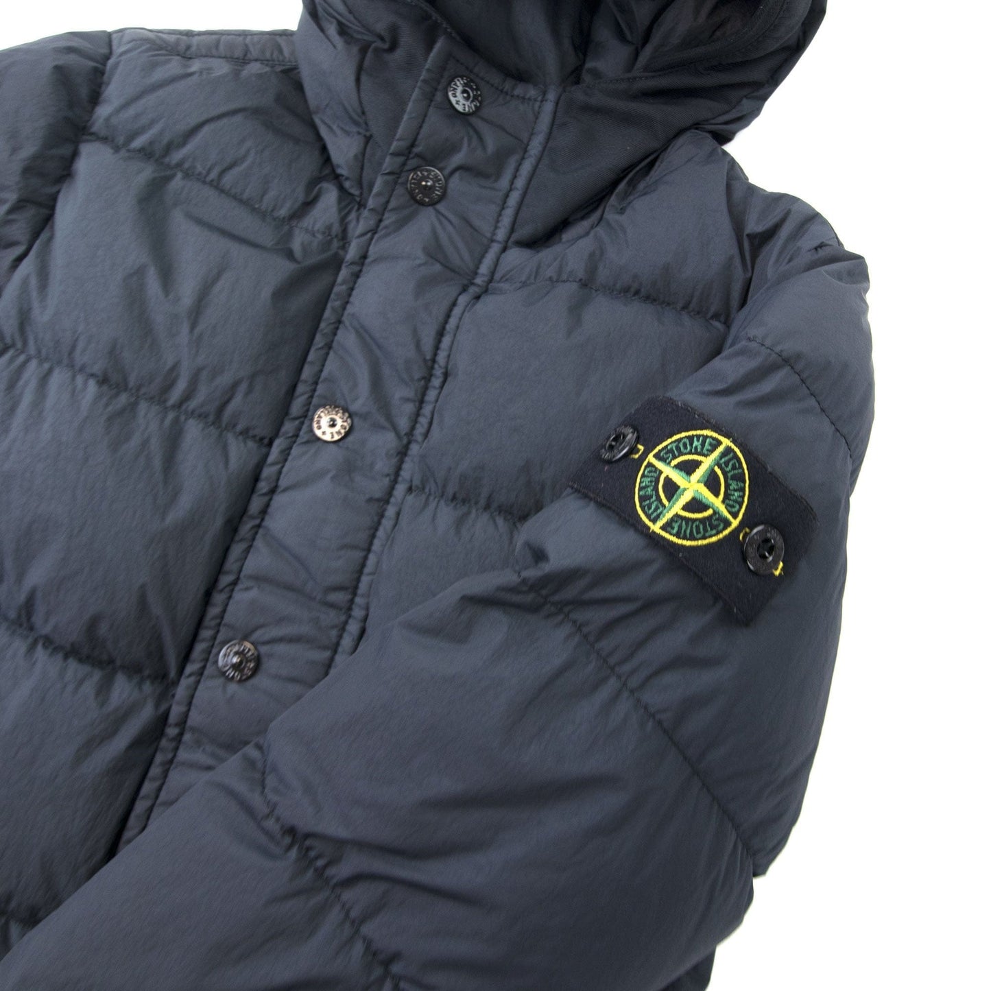 Stone Island Junior Garment Dyed Crinkle Reps Ny Down Jacket Navy Blue V0062
