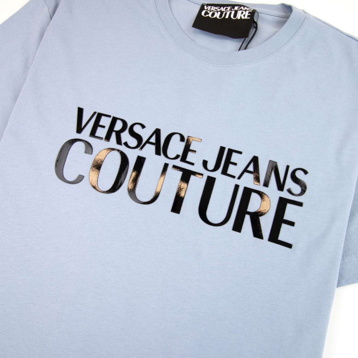 Versace Jeans Couture Logo Cotton T-shirt Light Blue