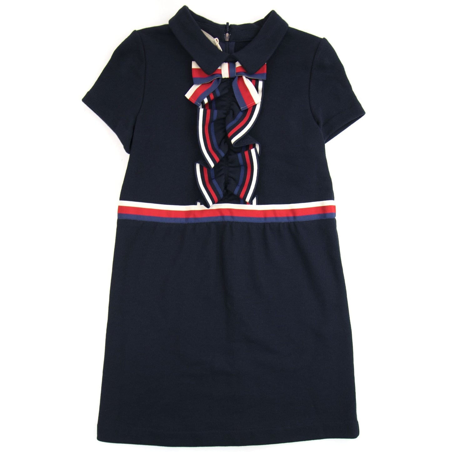 Gucci Junior Bow Web Dress Navy