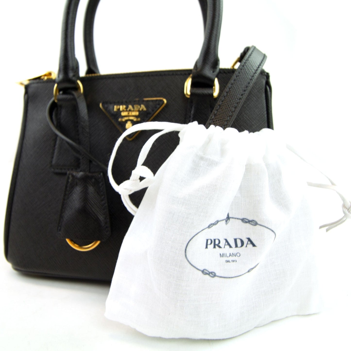 Prada Mini Saffiano Tote Bag Nero