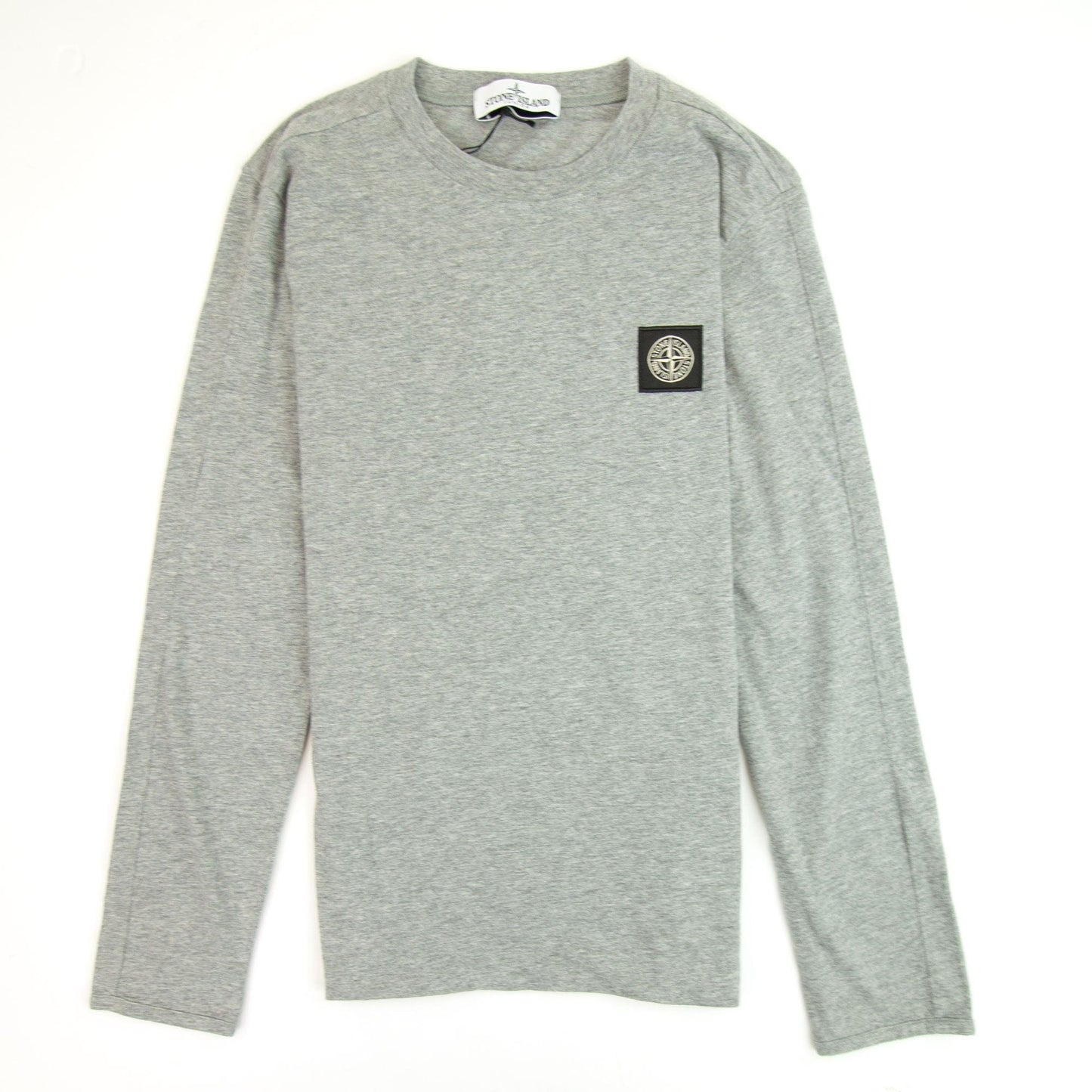 Stone Island Junior Chest Logo Long Sleeve T-Shirt Light Grey V1064