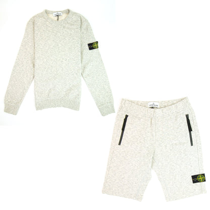 Stone Island Junior S/S Marl Sweatshirt Dust Grey V0060