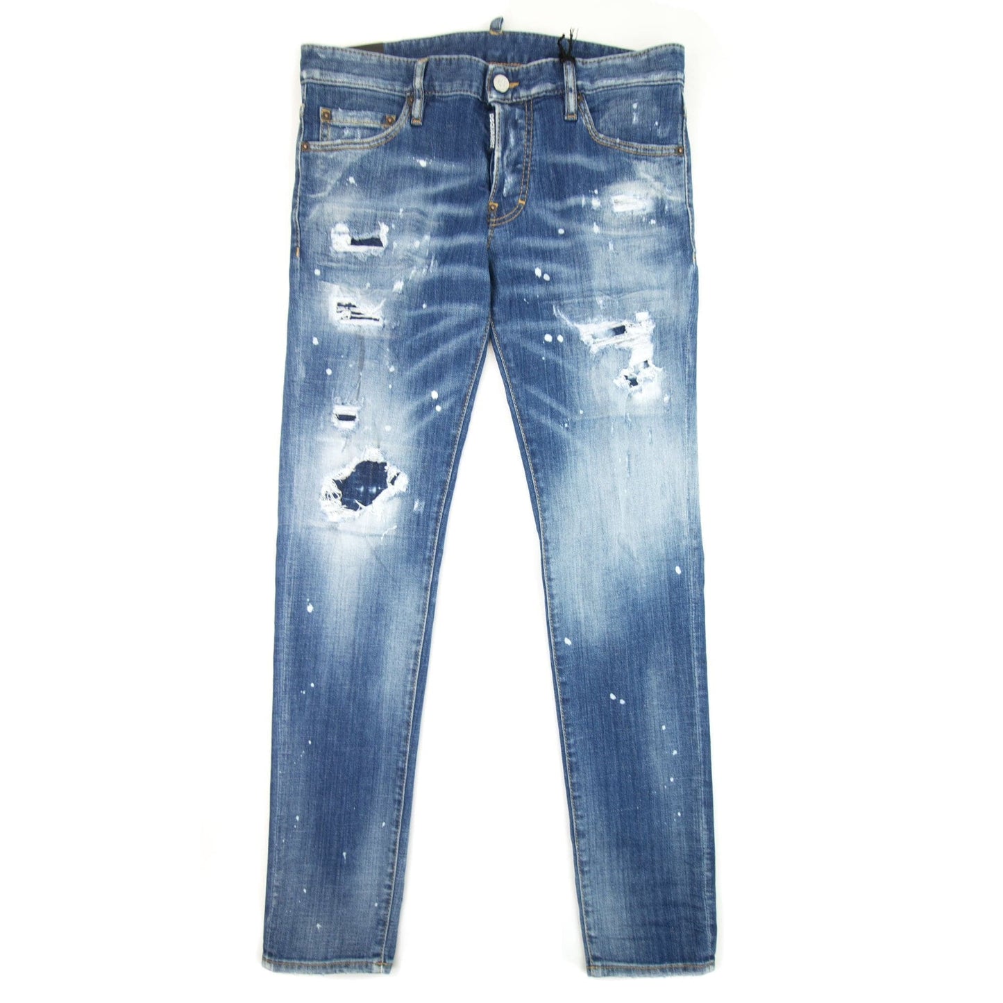 Dsquared2 Ripped White Spots Slim Jeans Blue 470