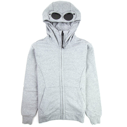CP Company Diagonal Raised Fleece Goggle Full Zip Hoodie Grey M93