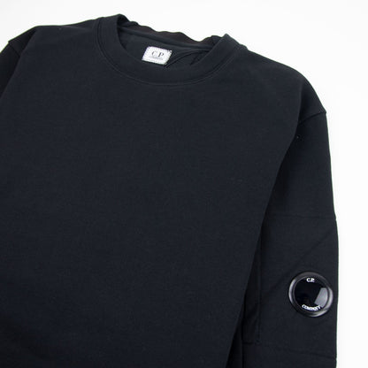 CP Company Diagonal Raised Fleece Lens Crew Sweatshirt Black 999