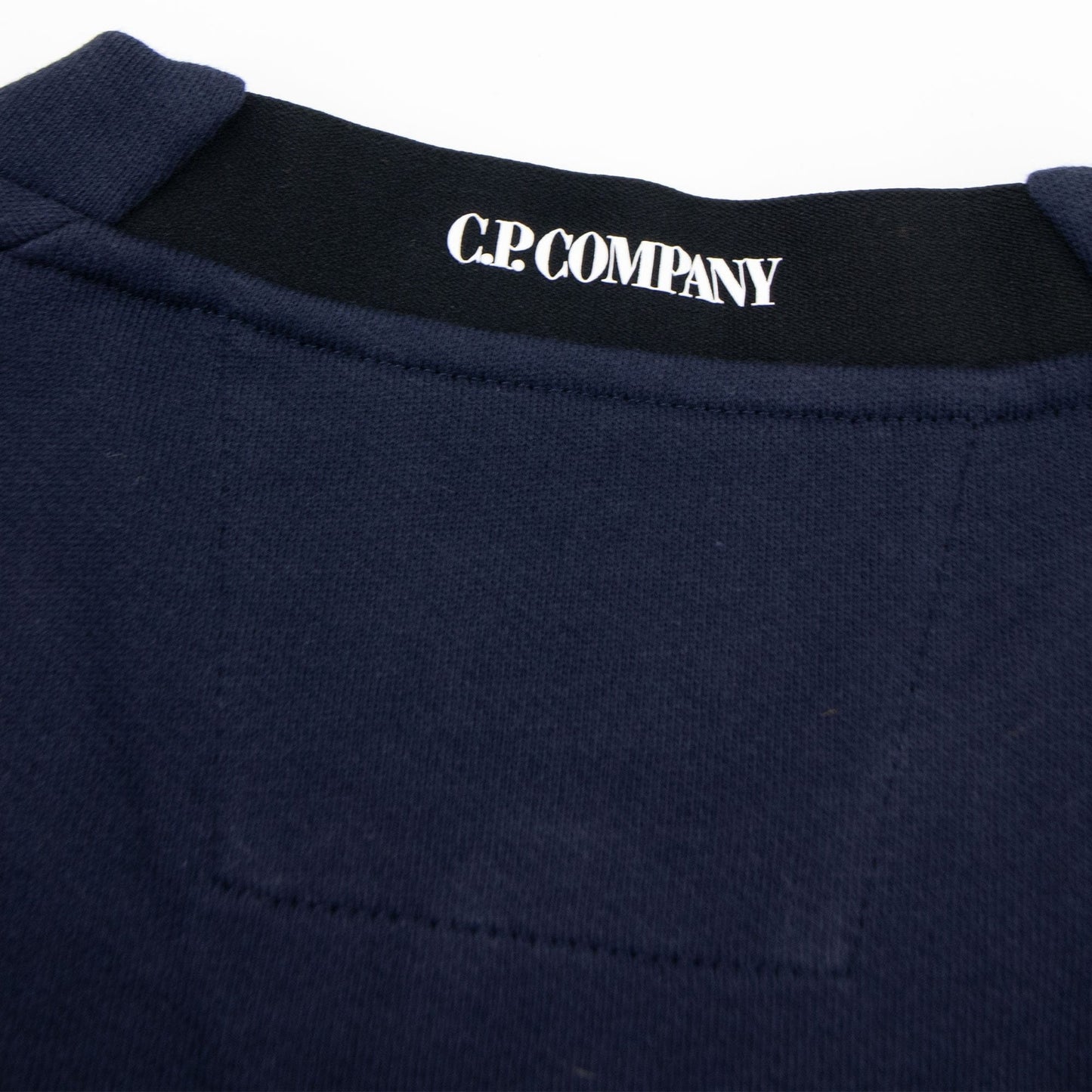 CP Company Diagonal Raised Fleece Lens Crew Sweatshirt Navy 888