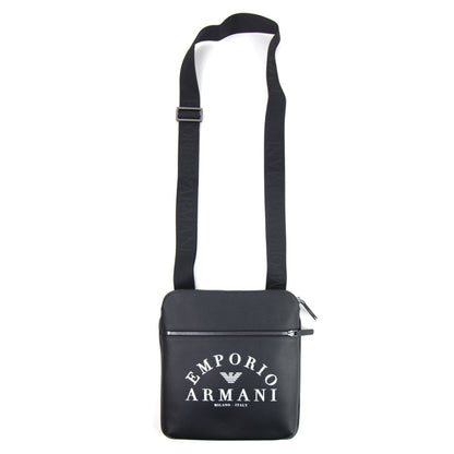 Emporio Armani Logo Printed Messenger Bag Black/white