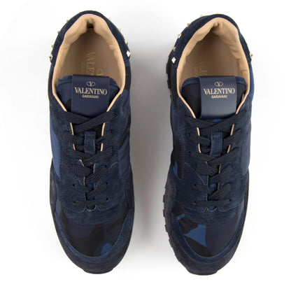 Valentino Rockstud Camouflage Trainers Navy Camo W22