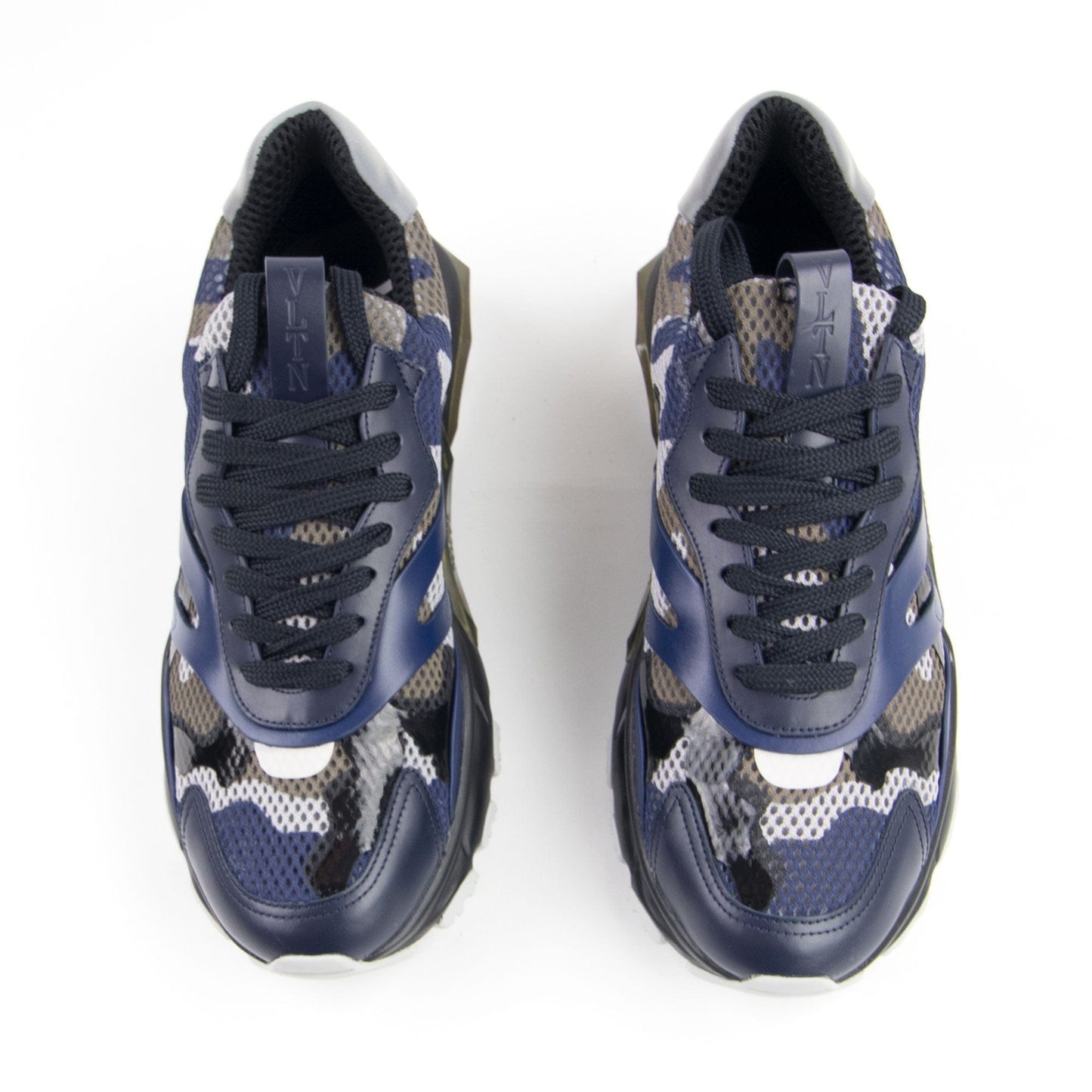 Valentino Bounce Camouflage Mesh Trainers Dark Blue Camo