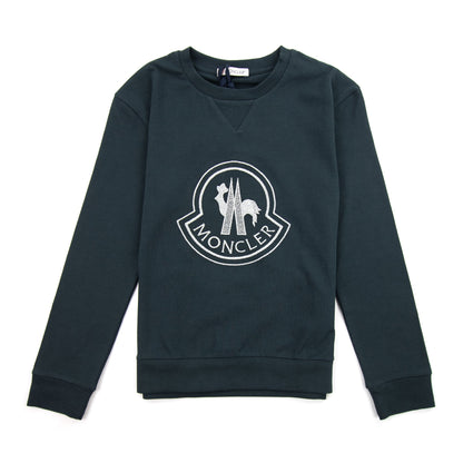 Moncler Junior Maglia Metallic Logo L/s T-shirt Black 999