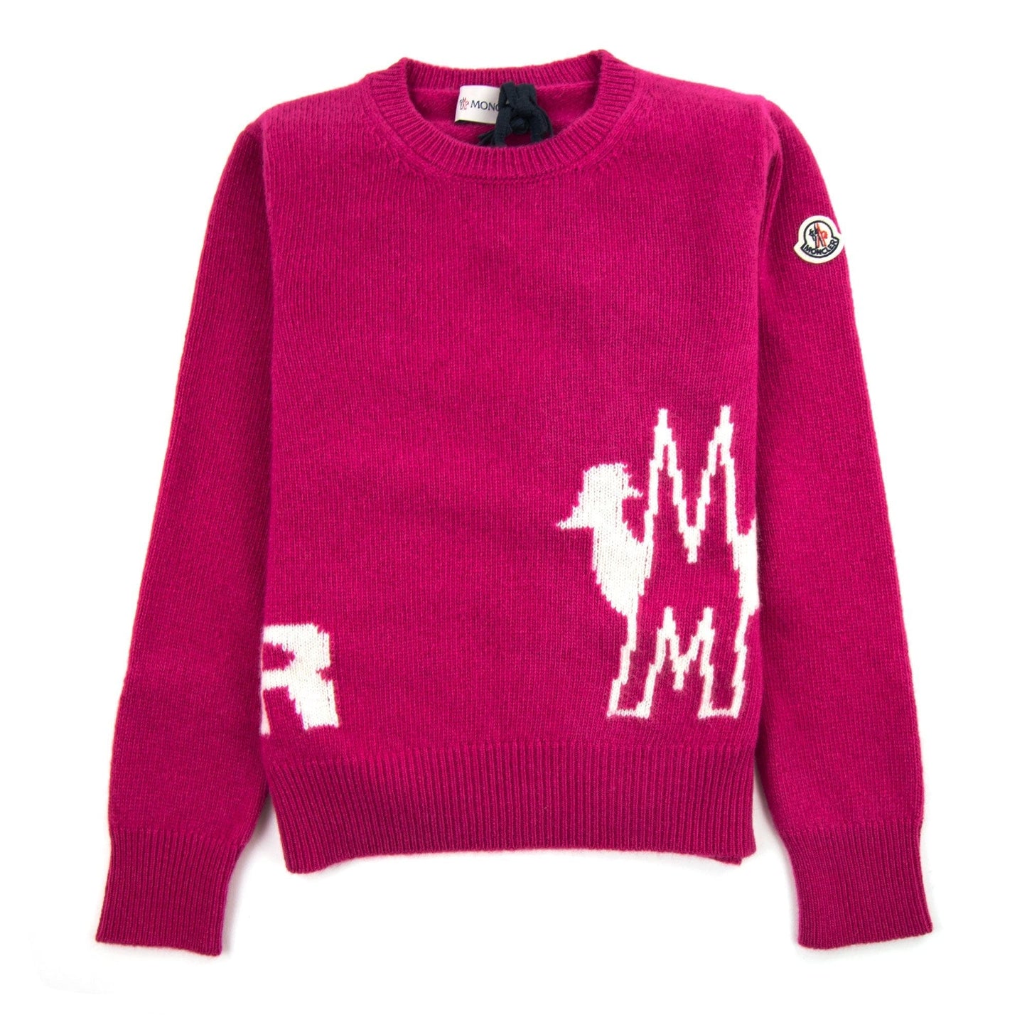 Moncler Junior Maglia Tricot Giroco Knitted Sweatshirt Pink 530