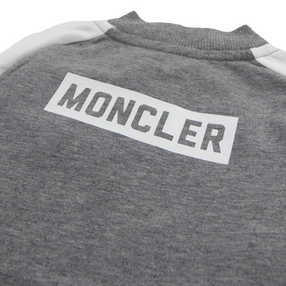 Moncler Junior Pagliaccetto Rubber Logo Romper Grey 986