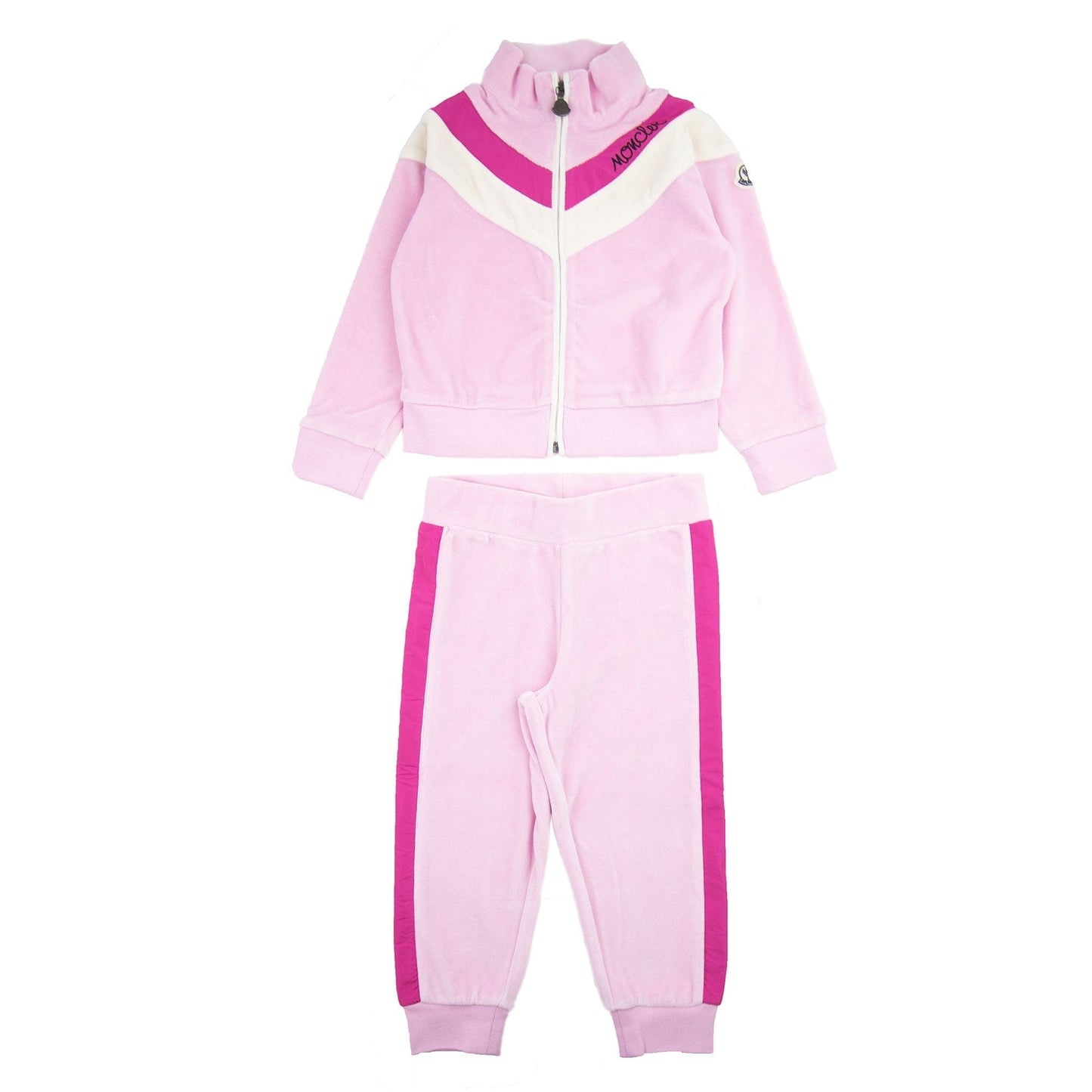 Moncler Junior Completo Maglia Cardigan Tracksuit Pink 521