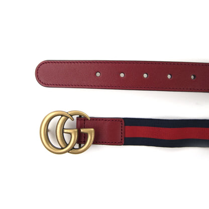 Gucci Junior Double GG Belt Red/Blue Web