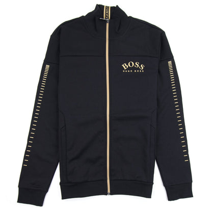 Hugo Boss Curved Logo Skaz Win Zip Up Sweat