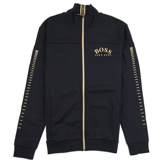 Hugo Boss Curved Logo Skaz Win Zip Up Sweat