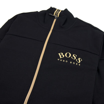 Hugo Boss Curved Logo Skaz Win Zip Up Sweat