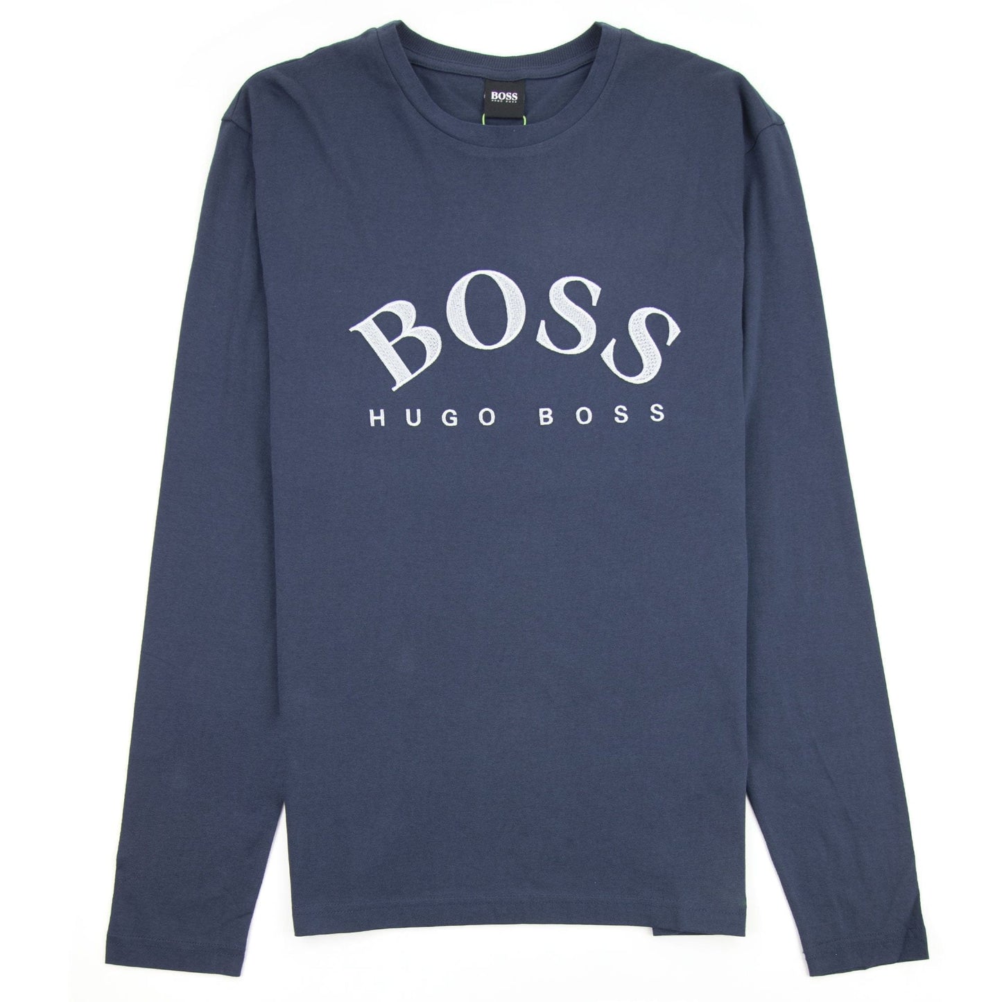 Hugo Boss Curved Embroidered Large Logo Togn LS T-Shirt