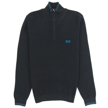 Hugo Boss Small Logo Quarter Zip Sweatshirt 001 Black