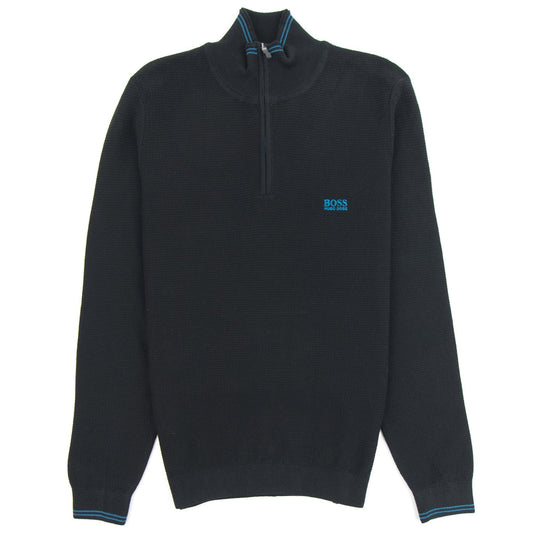 Hugo Boss Small Logo Quarter Zip Sweatshirt 001 Black