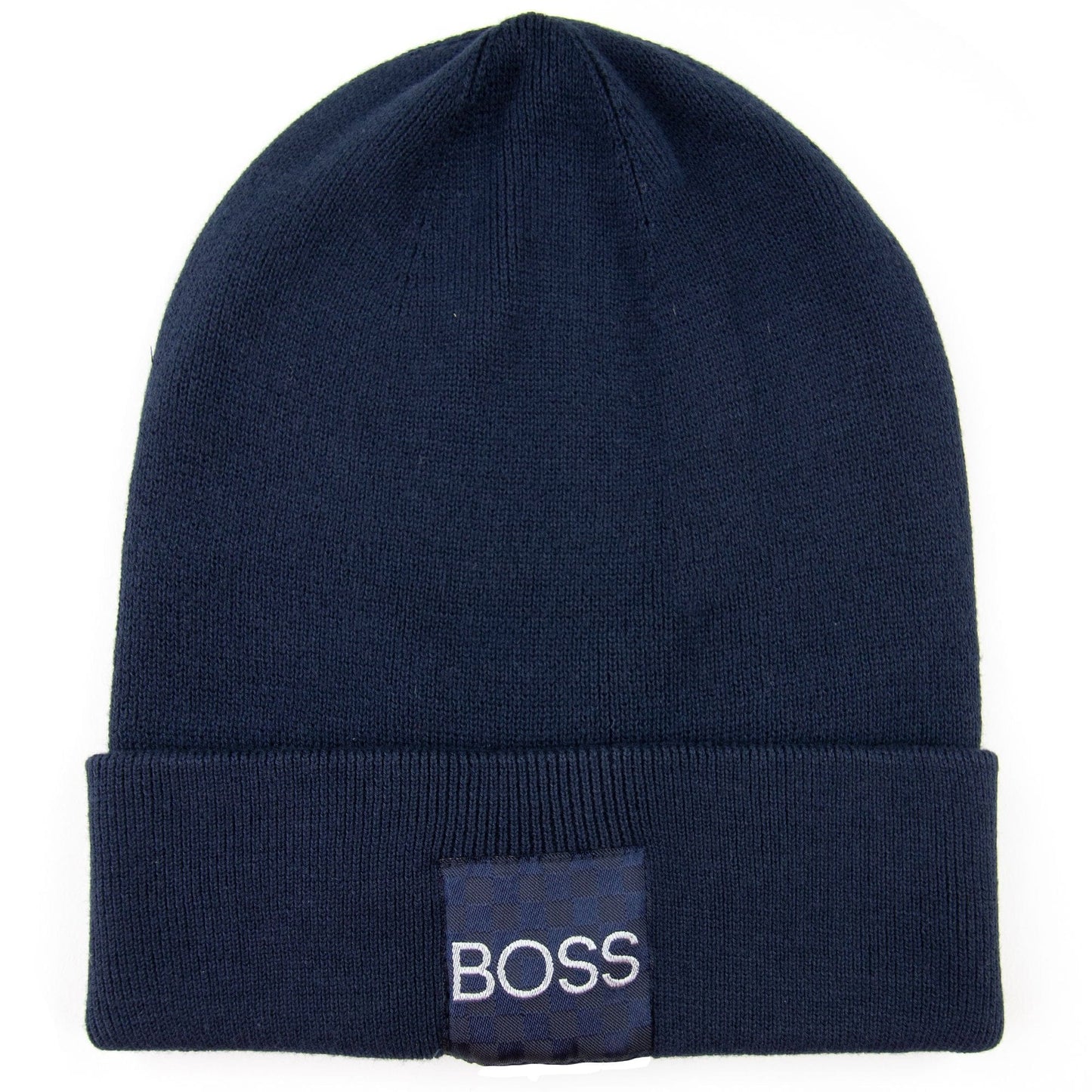 Hugo Boss Kids Square Logo Beanie Hat Navy