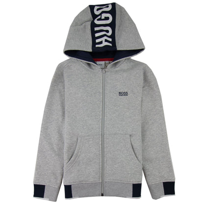 Hugo Boss Kids Zip Up Hoodie Grey