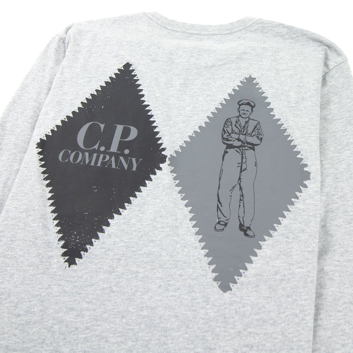 CP Company J Diamond Logo Long Sleeve T-shirt Grey M93