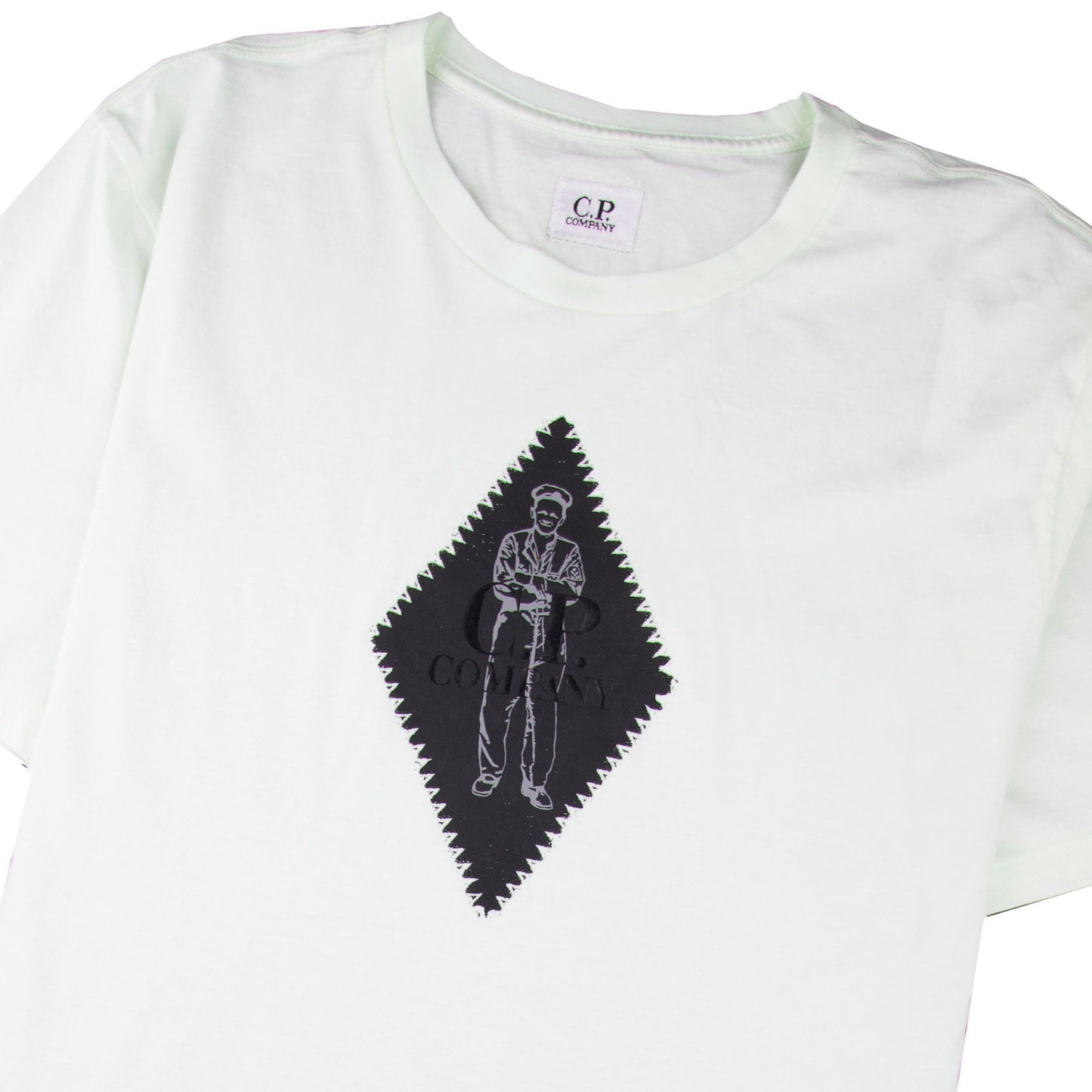 CP Company Diamond Logo Print T-shirt Off White 103