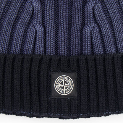 Stone Island Junior Ribbed Knit Beanie Navy V0026
