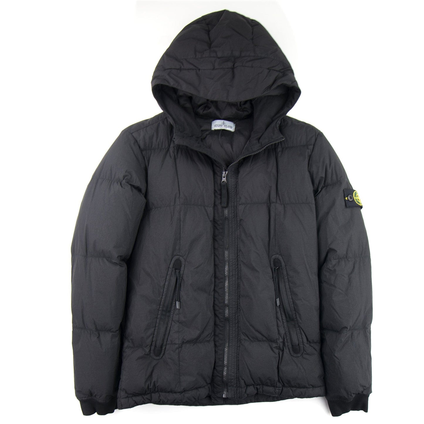 Stone Island Junior 40133 Garment Dyed Crinkle Reps Ny Down Jacket Black V0029
