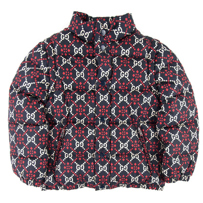Gucci Junior GG Logo Puffer Coat Navy