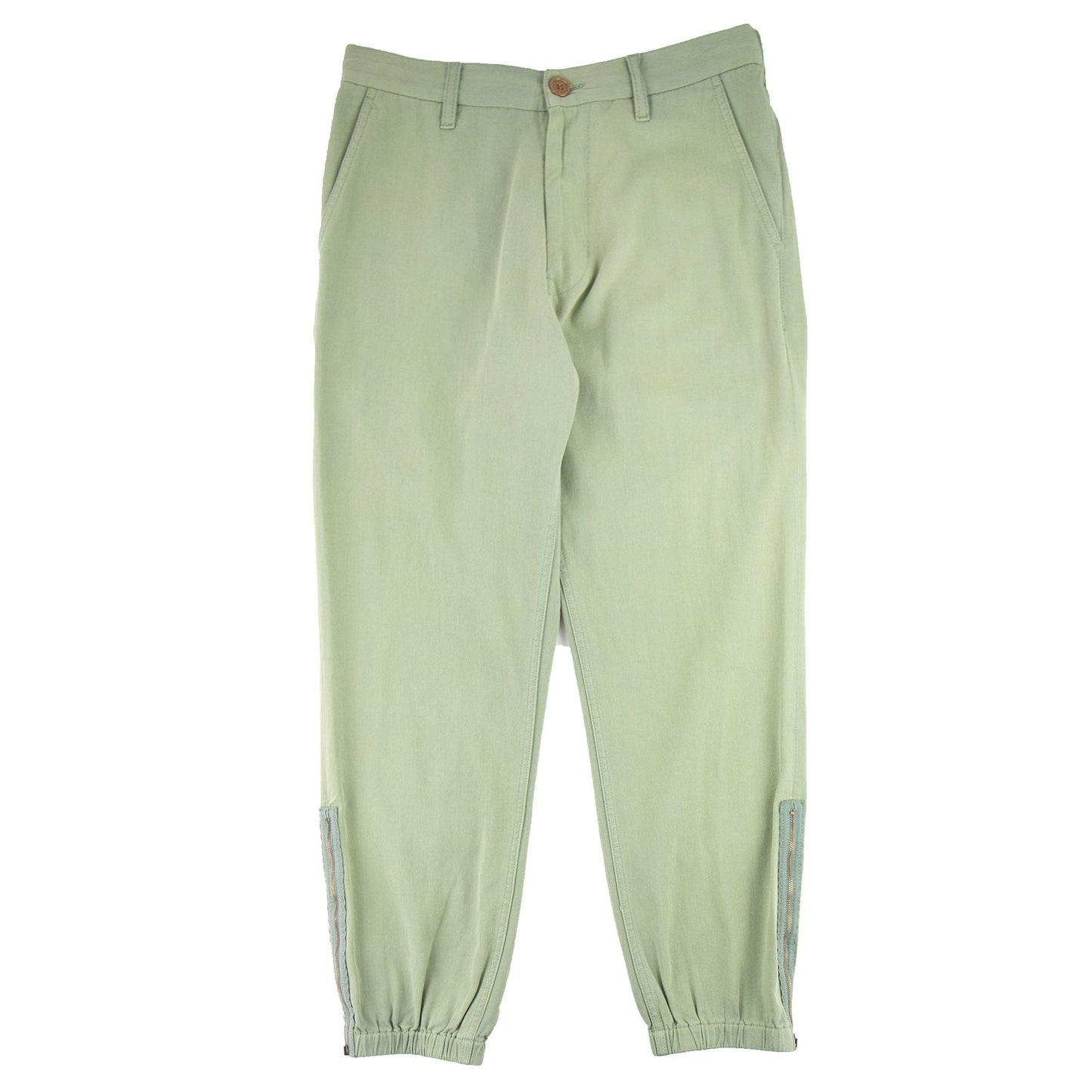 Gucci Lyre Embroidery Cotton Trousers Green