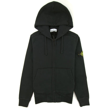 Stone Island 60220 Zip Up Hoodie Black V0029
