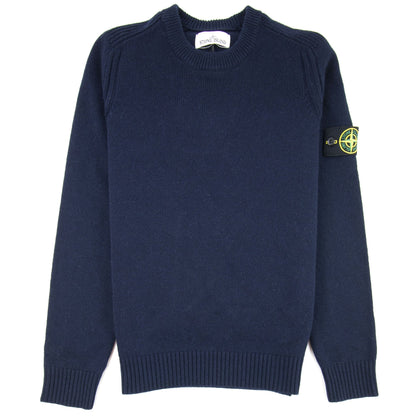 Stone Island 552A3 Knitted Wool Sweater Navy V0020