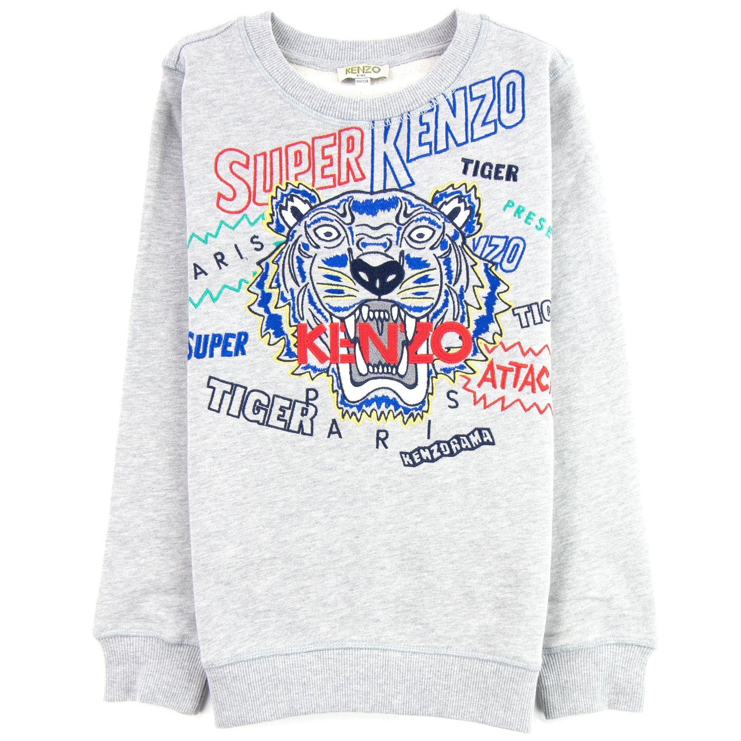 Kenzo Kids Super Tiger Cotton Sweatshirt Grey