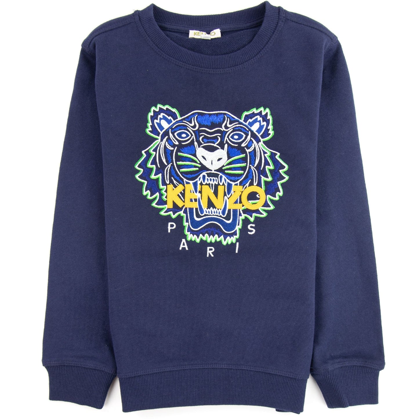 Kenzo Kids Embroidered Tiger Cotton Jumper Navy